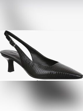 Nordstrom Rack Gwen Black Lizard Slingback Pumps Size 9.5-NIB